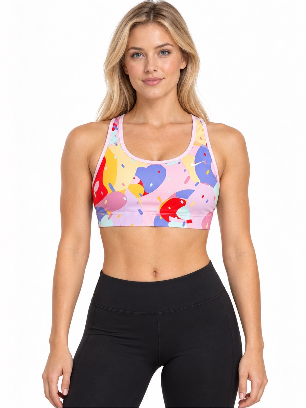 Nike Reversible Size Large Women’s Printed Racerback Sports Bra - Multi Color